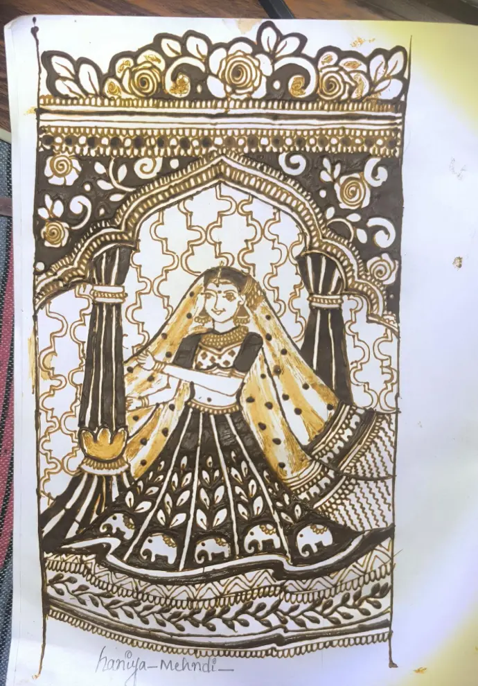 Potrait mehndi designs 